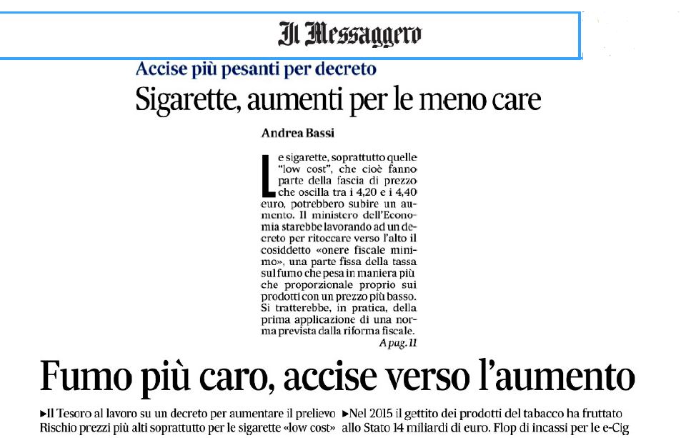 messaggero accise