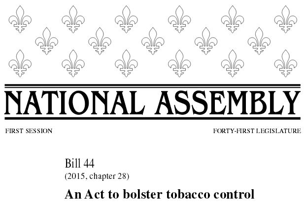 quebec act bolster tobacco