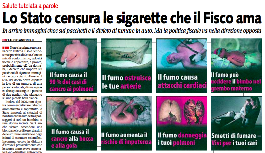 Salute tutelata a parole. Le sigarette elettroniche non sono tabacco | Libero