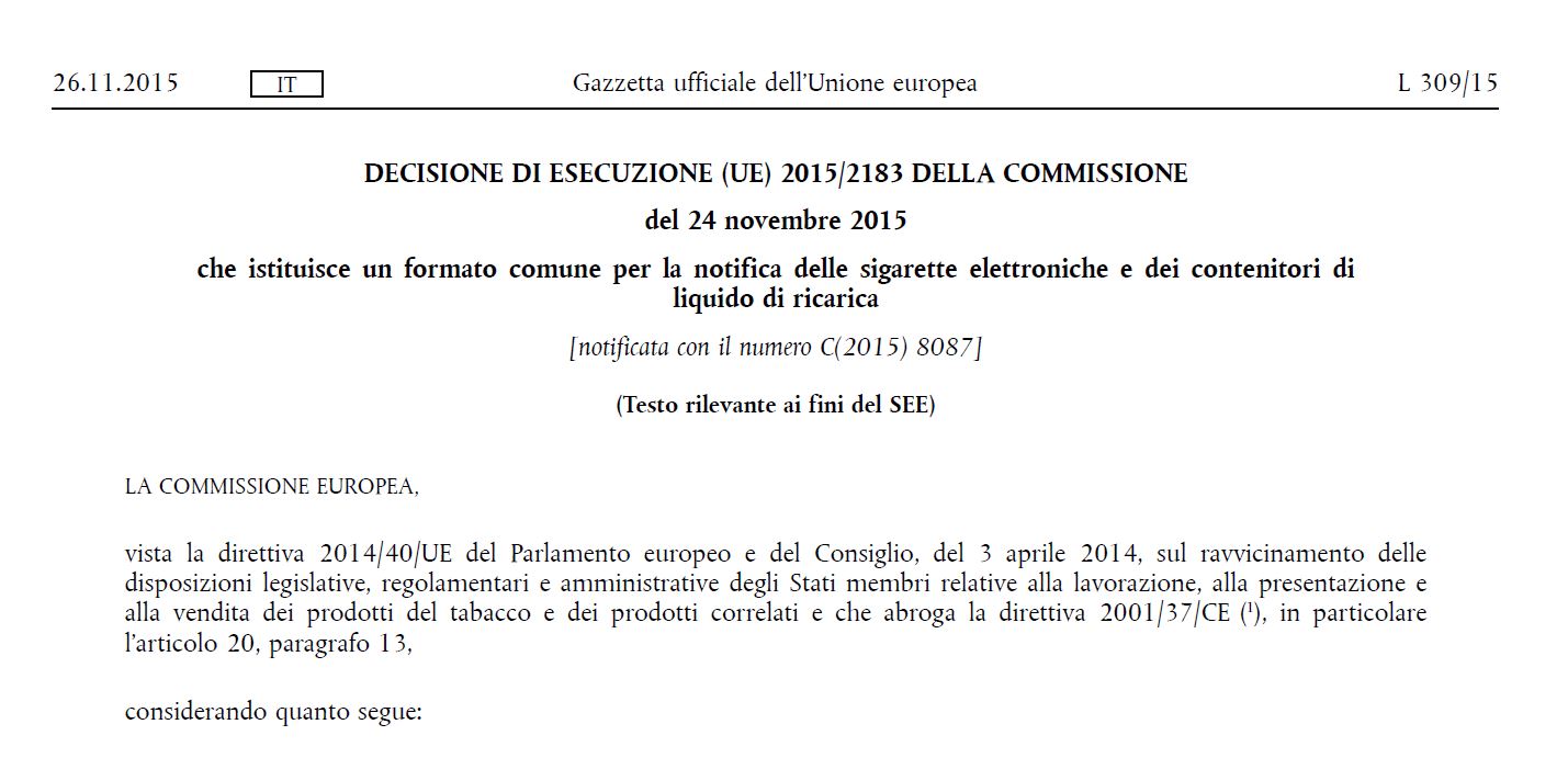 decisione ecig