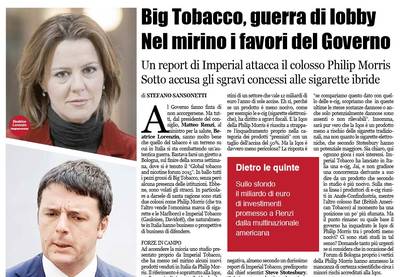 Guerra di lobby a Big Tobacco. Che favori a Philip Morris | La Notizia Giornale
