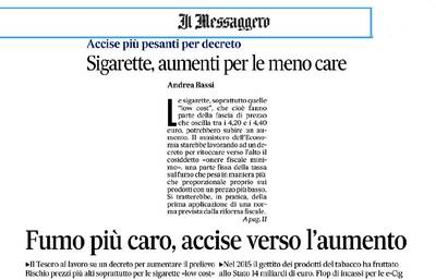 Fumo più caro, ma flop incassi per le e-cig | Il Messaggero