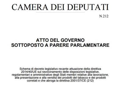 E-cig, le previsioni dello Schema di Dlgs di trasposizione della Direttiva 2014/40